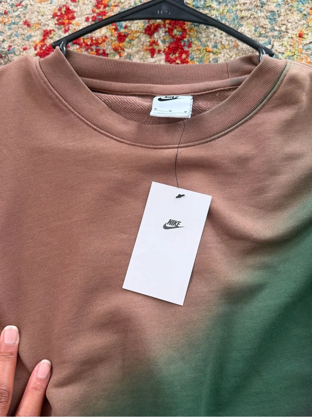 Nike Men's Ombre Crewneck Sweatshirt - Brown, Green, Gray